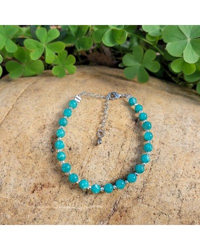Bracelet fermoir amazonite 4mm