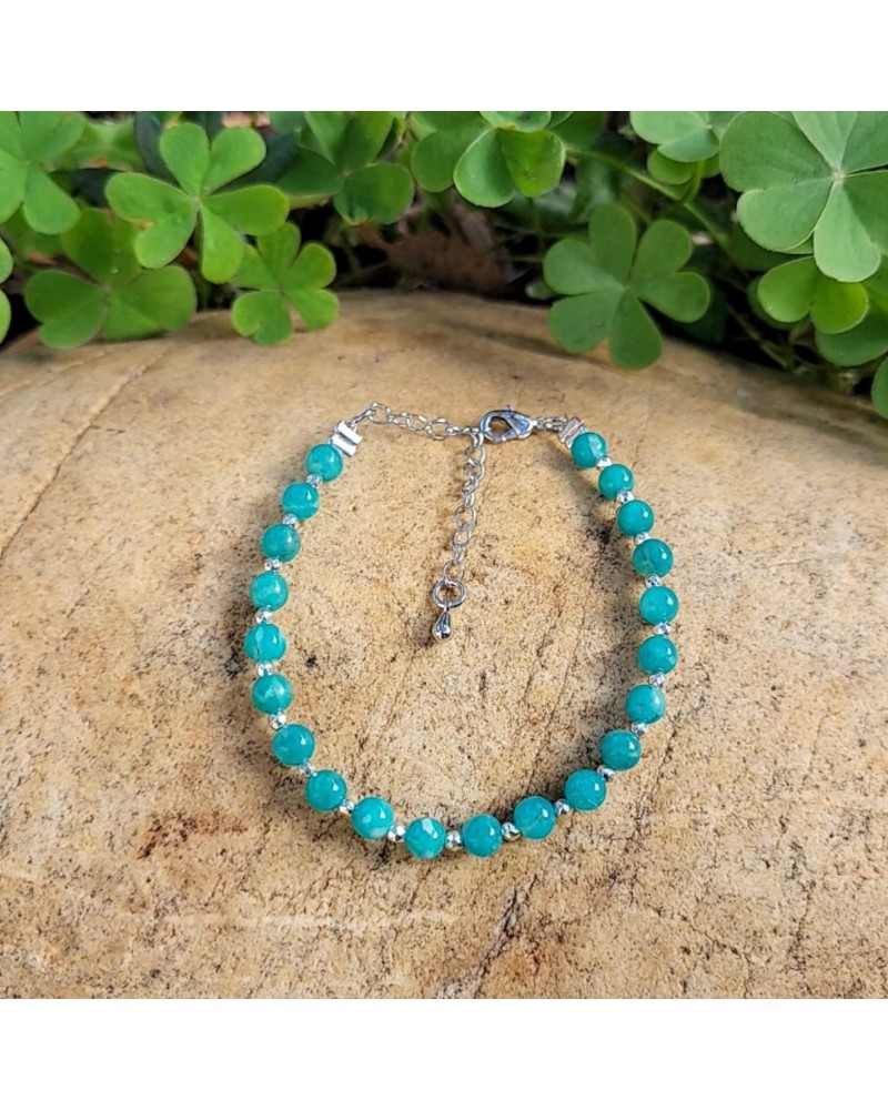 Bracelet fermoir amazonite 4mm