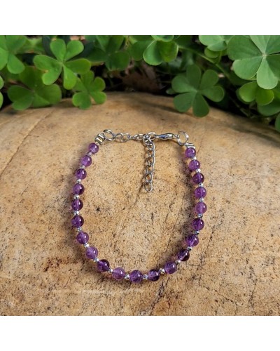 Bracelet fermoir Améthyste 4mm
