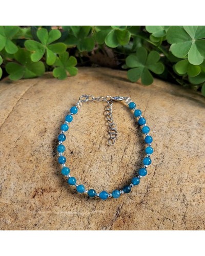 Bracelet fermoir Apatite 4mm