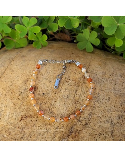 Bracelet fermoir cornaline 4mm