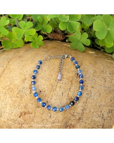 Bracelet fermoir cyanite 4mm