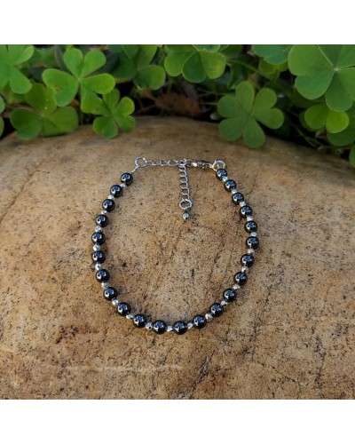 Bracelet fermoir hématite 4mm