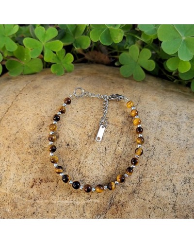 Bracelet fermoir oeil de tigre 4mm