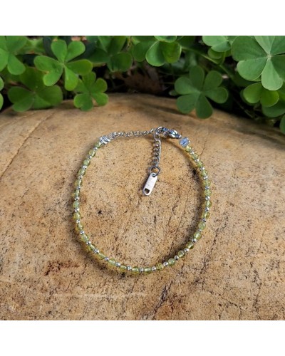 Bracelet fermoir peridot 3mm
