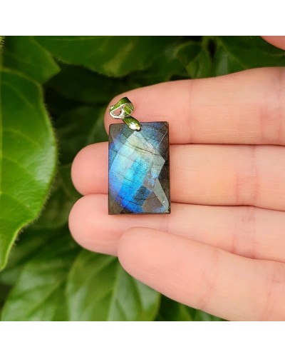Pendentif labradorite facettée