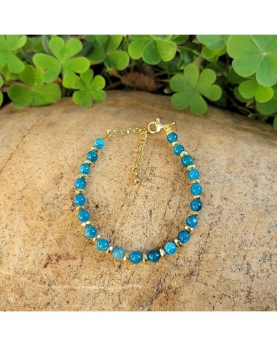 Bracelet création doré en apatite