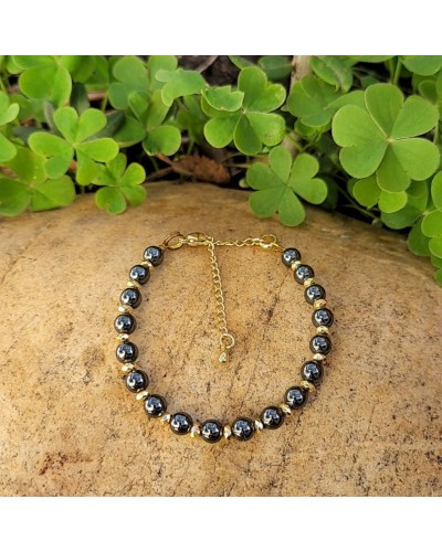 Bracelet création doré en Hématite