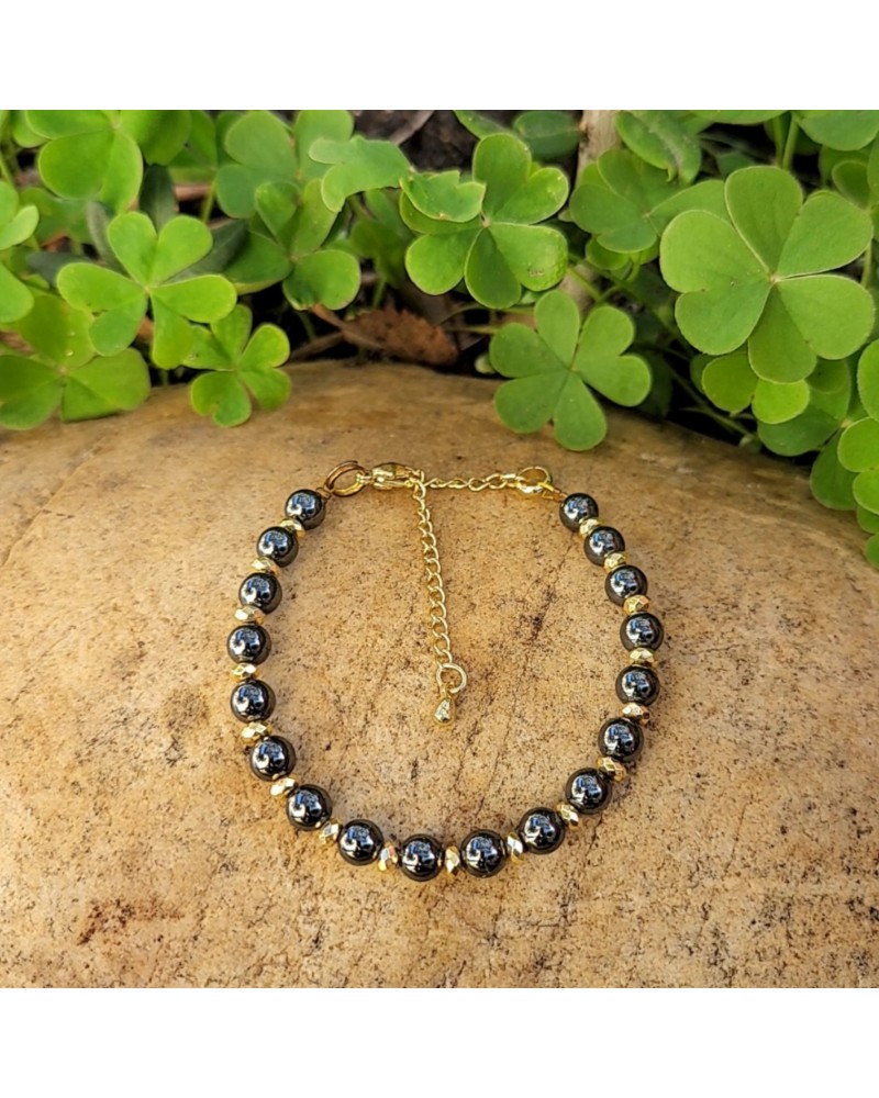 Bracelet création doré en Hématite