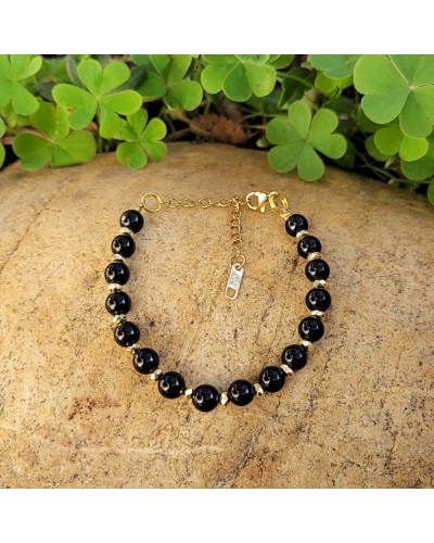 Bracelet doré en obsidienne œil céleste
