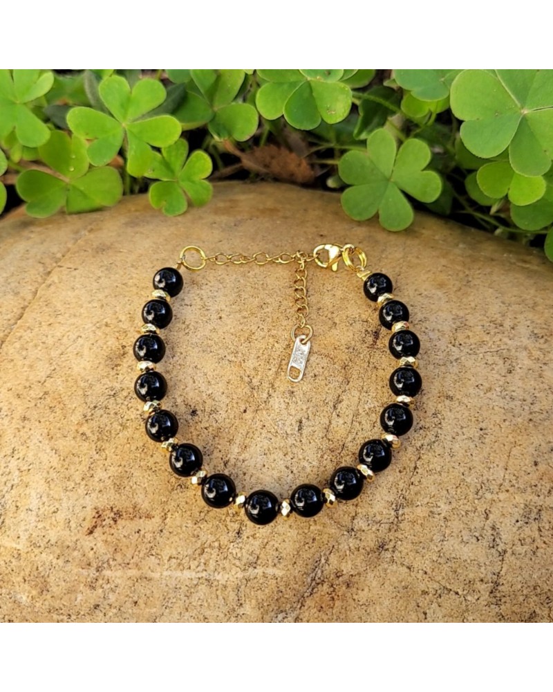 Bracelet doré en obsidienne œil céleste