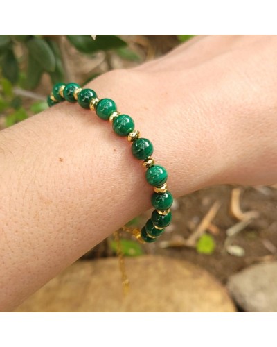 Bracelet doré en malachite