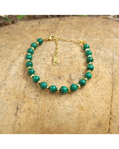 Bracelet doré en malachite
