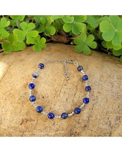 Bracelet création lapis lazuli 6mm