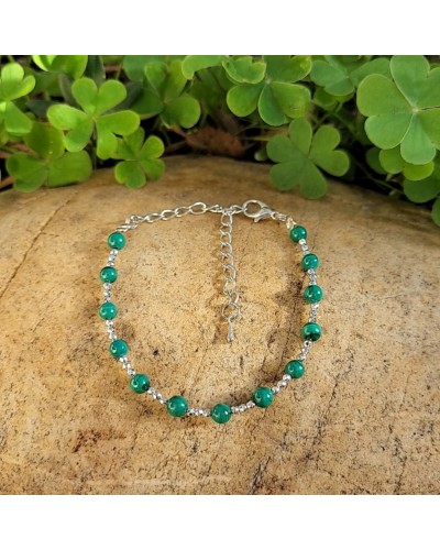 Bracelet création malachite 6mm