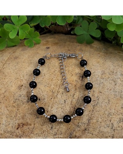 Bracelet création à fermoir en obsidienne œil céleste
