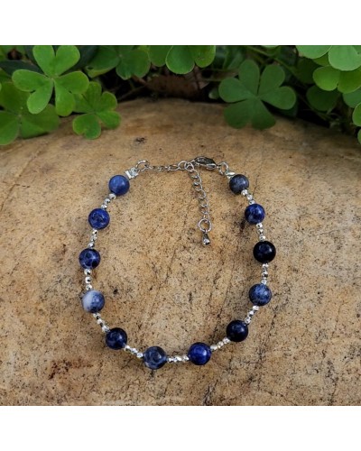 Bracelet création en sodalite 6mm