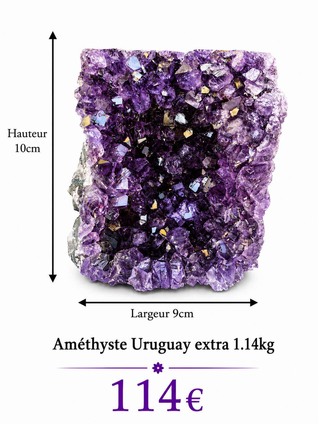 Améthyste Uruguay Extra 1.14kg – photo 2